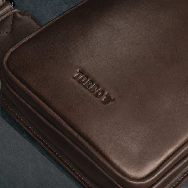 Dark Brown Leather Crossbody Bag