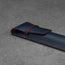 Leather closure flap on the Navy Blue Stitching Leather Apple Pencil Case / Sleeve