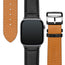 Black with Tan underside Leather Apple Watch Strap