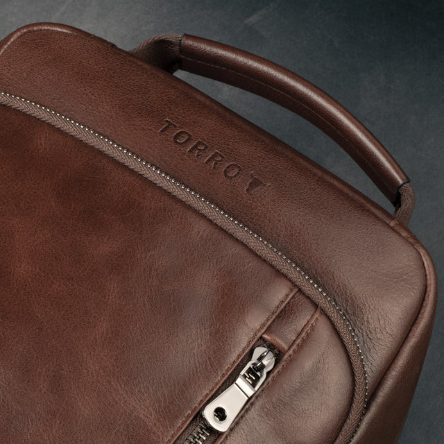 Dark Brown Leather Backpack