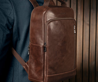 Dark Brown Leather Backpack