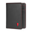 Slim Leather Bifold Wallet (with RFID Protection) - Black with Red Detail