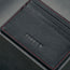 Front of the Black with Red Detail Leather Credit Card Holder with 3 card slots