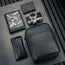 Black Leather Crossbody Shoulder Satchel Bag with other products to highlight size and capacity