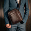 Dark Brown Leather Crossbody Shoulder Satchel Bag