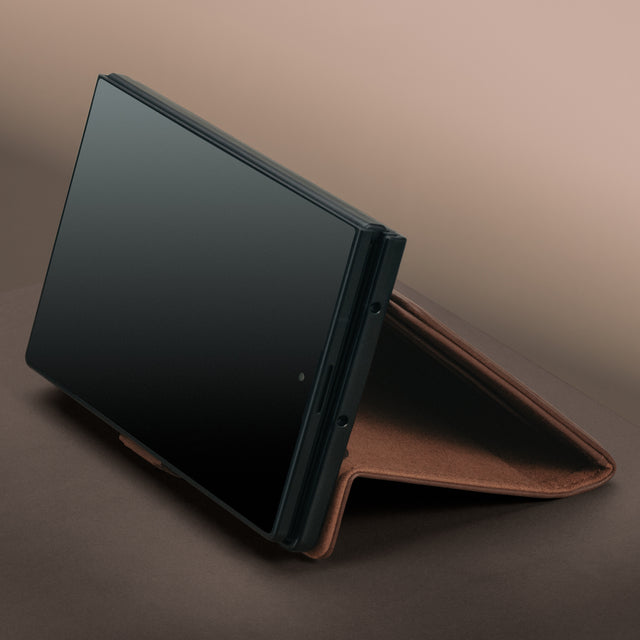 Integrated stand function on the Dark Brown Leather Case for Samsung Galaxy Z Fold8