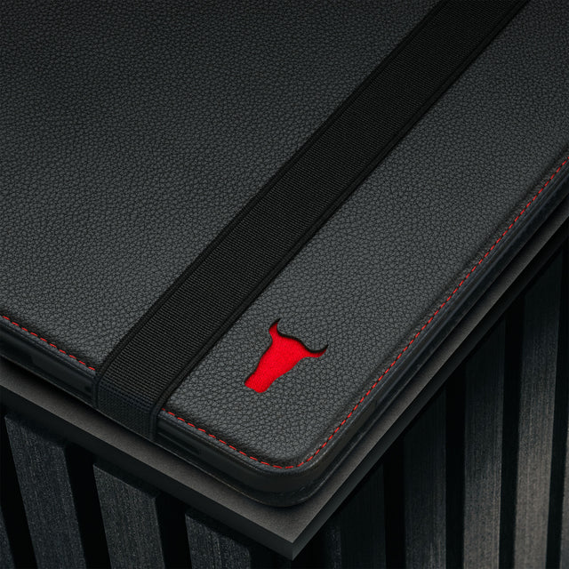 Black with Red Detail Leather Case for Apple iPad Pro 11