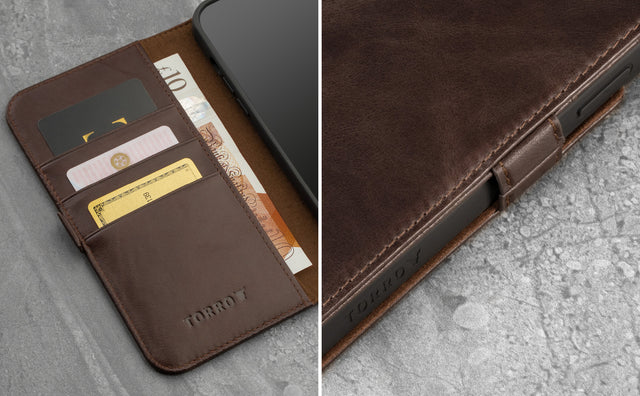 Apple iPhone 13 Pro Max Leather Wallet Case (with Stand function) Feature Focus