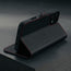 Stand function on the Black with Red Stitching Leather Case for iPhone 16 Plus