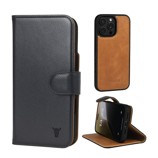 Apple iPhone 16 Pro 2-in-1 Leather Wallet Case (with Detachable Cover & MagSafe Compatible)