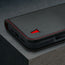 Black Leather with Red Detail Leather Case for iPhone 16 Pro Max