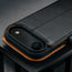 Camera cutout on the Black Leather Detachable Case for iPhone 17 Air