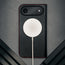 MagSafe charger attached to the Black (with Red detail) Leather Case for iPhone 17 Air