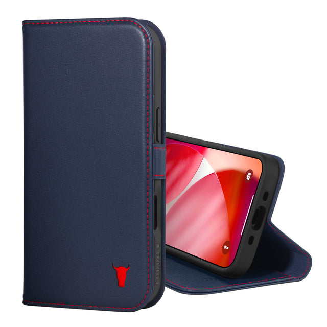 Navy Blue Leather Case for iPhone 17 Air