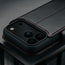 Camera cutout on the Black with Red Detail Leather Detachable Case for iPhone 17 Pro