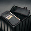 Card holder and detachable cover of the Black with Red Detail Leather Detachable Case for iPhone 17 Pro