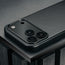 Camera cutout on the Slimline Black Leather Bumper Case for iPhone 17 Pro Max