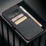 Card holder inside the Black Leather Case (with Red Stitching) for iPhone 17 Pro