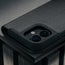 Camera cutout of the Black Leather Case for iPhone 17