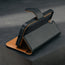 Stand function of the Black Leather Detachable Case for iPhone SE4