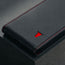 Black Leather with Red Stitching Flip Case for iPhone SE4 (2025)