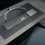 Desk setup with Large Black Leather Desk Mat