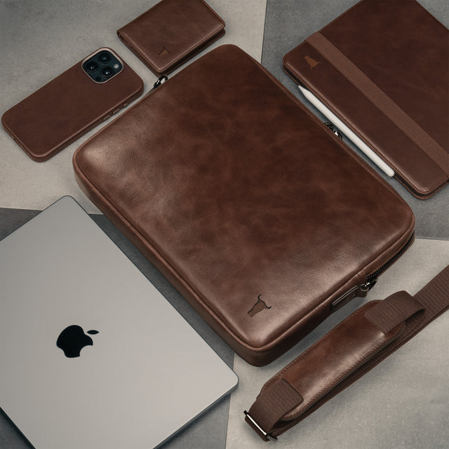 Dark Brown Leather Messenger Bag