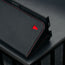Magnetic clasp on the Black with Red Detail Leather Case for Google Pixel 10 Pro Fold