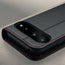 Camera cutout on the Black with Red Stitching Leather Case for the Google Pixel 11 Pro