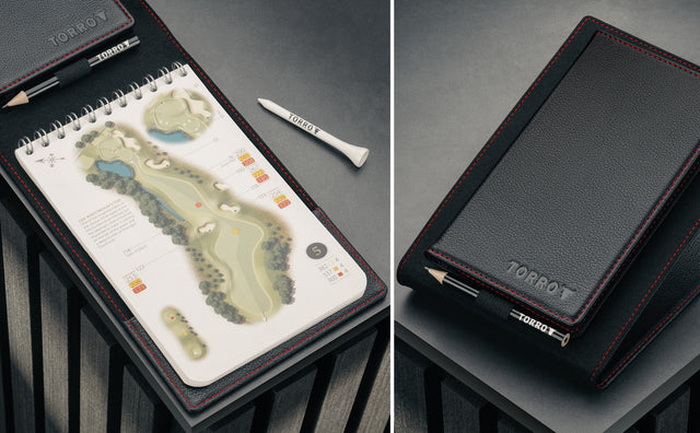 Leather Golf Scorecard Holder & Yardage Book Cover (PRO Edition) Feature Focus