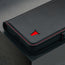 Black with Red Detail Leather Case for Galaxy A17