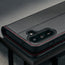 Camera cutout on the Black with Red Detail Leather Case for Galaxy A57