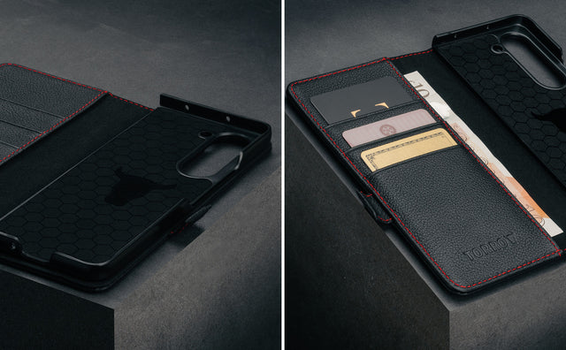 Samsung Galaxy Z Fold6 Leather Wallet Case (with Stand Function) Feature Focus