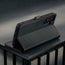 Stand feature of the Black with Red Detail Leather Stand Case for Galaxy S26+