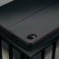 Camera cutout on the Black with Red Detail Leather Case for Galaxy Tab S11