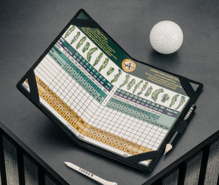 Scorecard in the Black Leather Golf Scorecard Holder