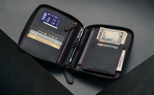 Leather Travel Wallet & Passport Organiser (with RFID Protection) Feature Focus