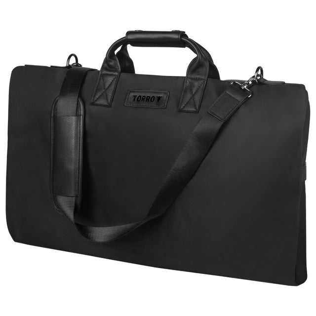 Black Trifold Canvas Suit Carrier / Garment Bag