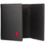 Black with Red Stitching Trifold Leather Wallet