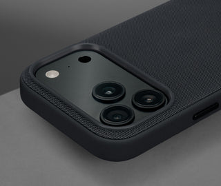 Camera lip on the Black Woven Fabric Bumper Case for iPhone 17 Pro Max
