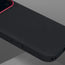 Close up of the Black with Red Detail Woven Texture Bumper Case for iPhone 17 Pro