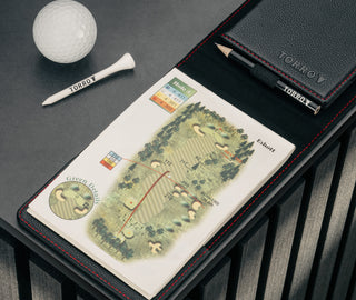 Inside of the Black with Red detail  Golf Scorecard Holder and Yardage Book Cover