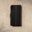 Back and rear camera cutout on the Black Leather (with Red Stitching) Stand Case for iPhone X/XS