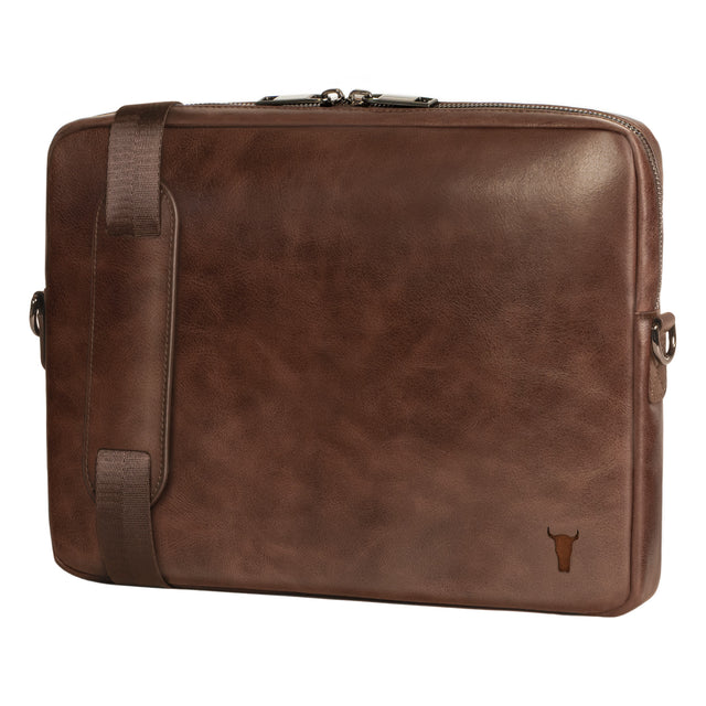Dark Brown Leather Messenger Bag