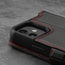Camera cutout on the Black Leather (with Red Stitching) Stand Case for iPhone 12 Pro